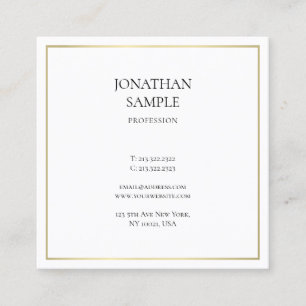 Sleek Gold Modern Professional Design Elegant Square Business Card