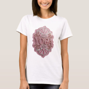 Sleek Gold YOGA 3D Text Art T-Shirt