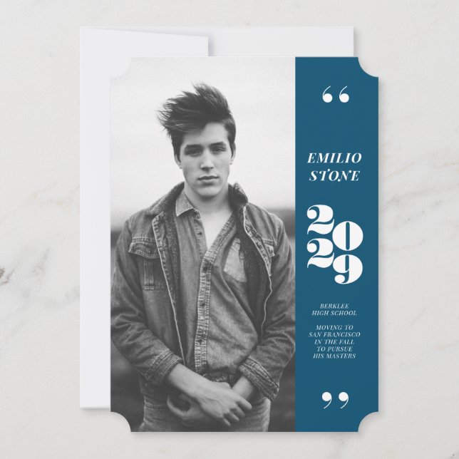 Sleek Grad Graduation Announcement (Front)