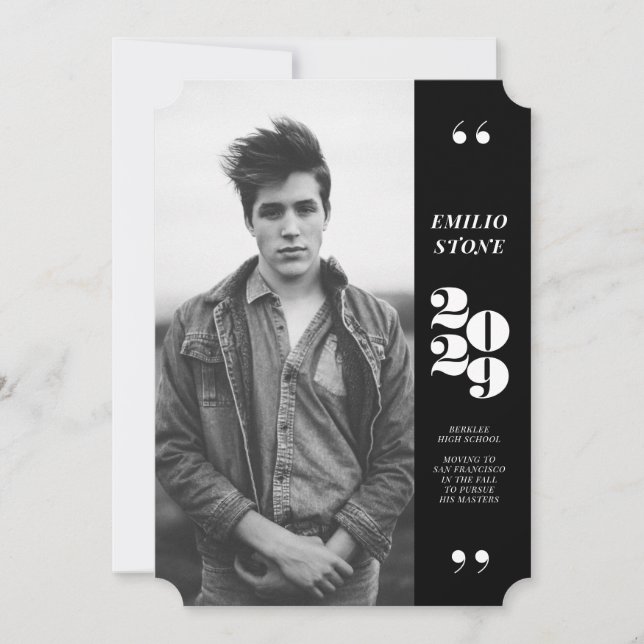 Sleek Grad Graduation Announcement (Front)