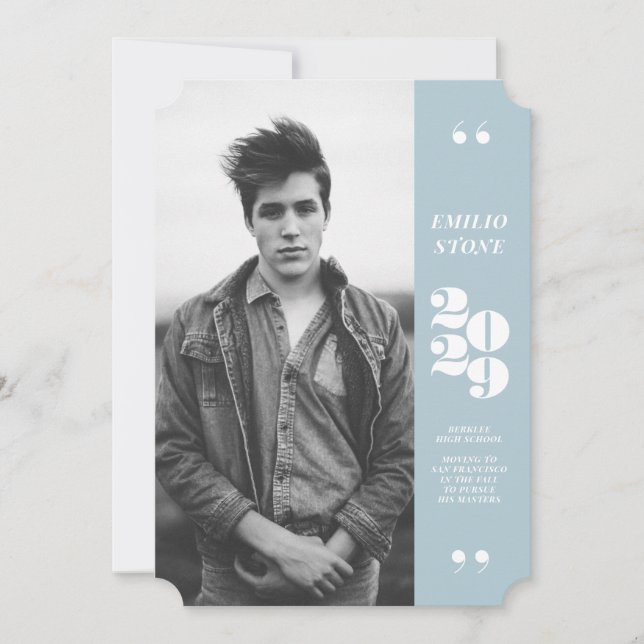 Sleek Grad Graduation Announcement (Front)