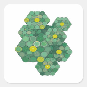 Sleek Green GREEN COINS AND STARS Decal Design Square Sticker