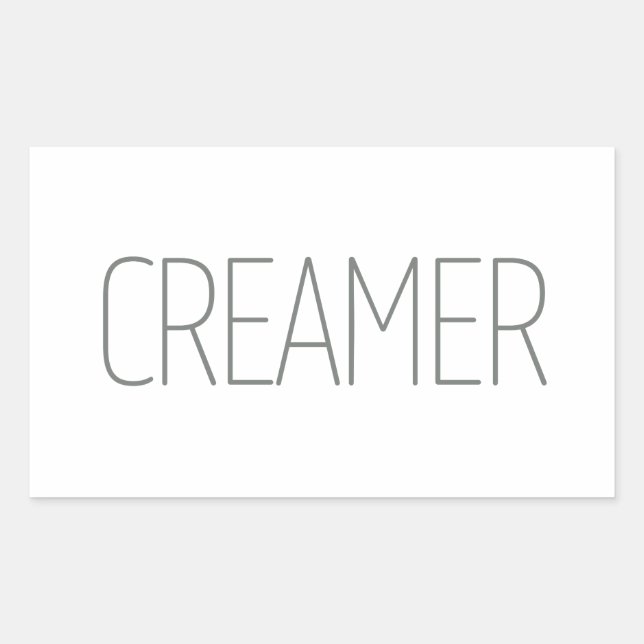 Sleek Grey Creamer  Rectangular Sticker (Front)