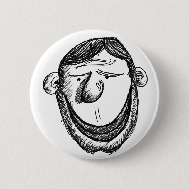 Sleek guy 6 cm round badge (Front)