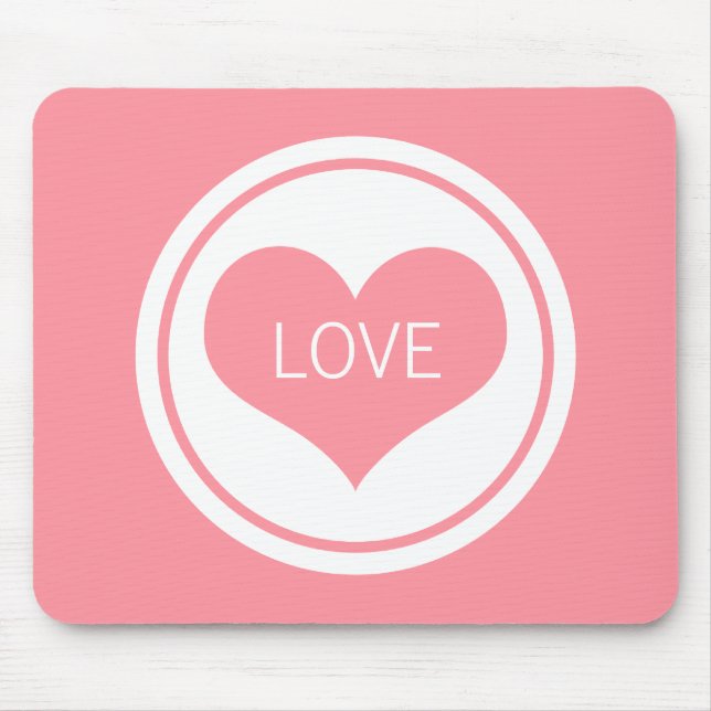 Sleek Heart Mousepad, Pink Mouse Pad (Front)