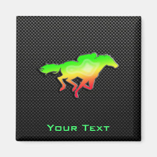 Sleek Horse Racing Magnet
