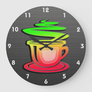 Sleek Hot Coffee Large Clock