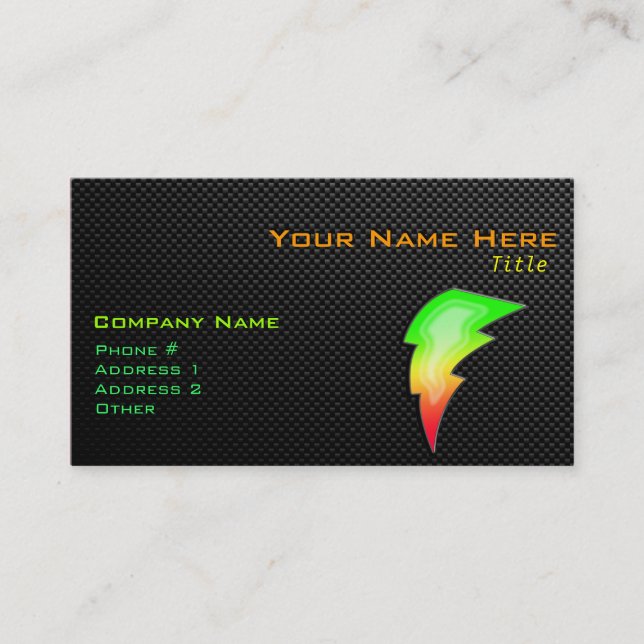 Sleek Lightning Bolt Business Card (Front)