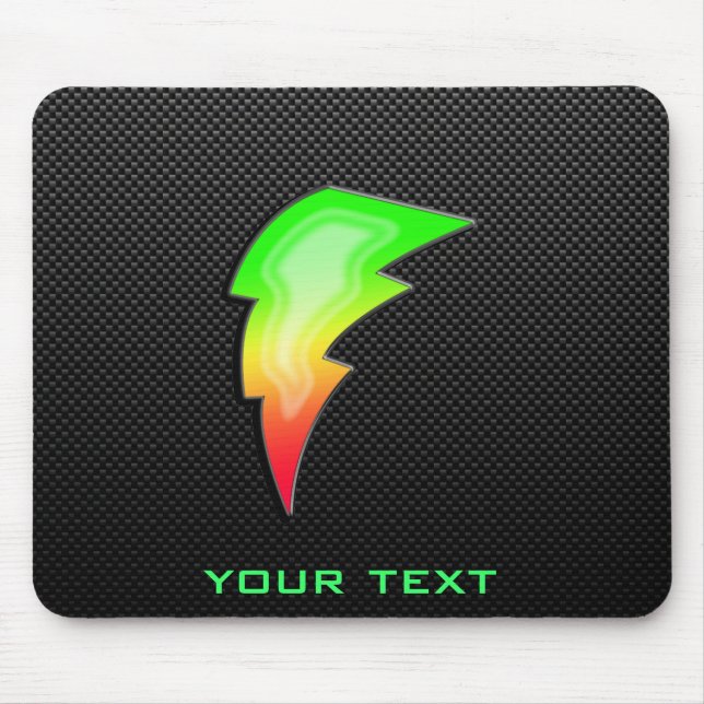 Sleek Lightning Bolt Mouse Pad (Front)