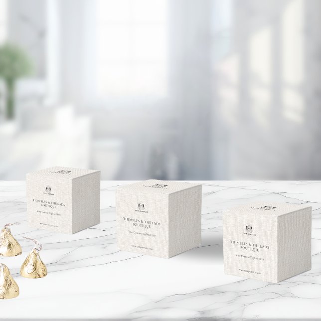 Sleek Linen Business Logo QR Event Marketing Thank Favour Box (Creator Uploaded)