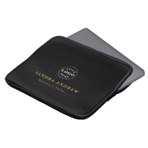 Sleek Logo Laptop Sleeve with Name and Title