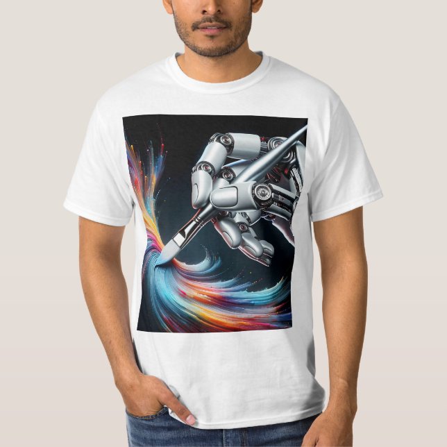Sleek Mechanic Muse - Digital Brushwork by Advance T-Shirt (Front)