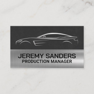 Sleek Metal Car Logo Business Card