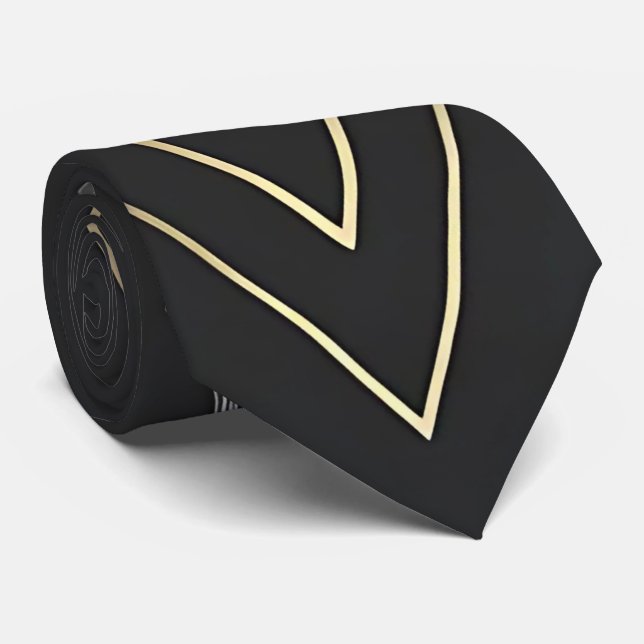 Sleek Metallic Black Neck Tie (Rolled)