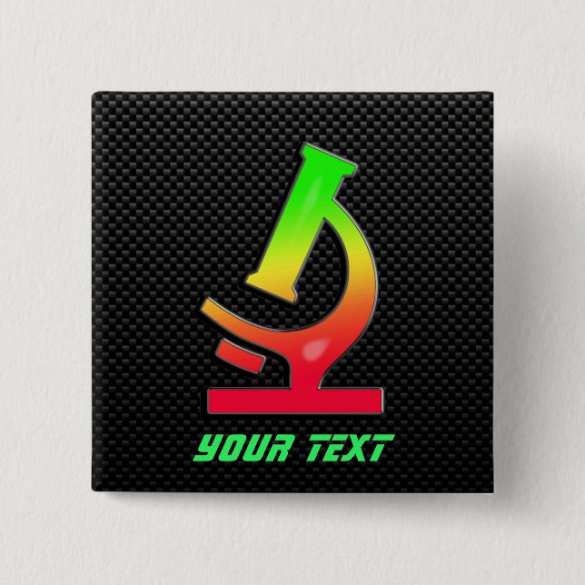 Sleek Microscope 15 Cm Square Badge (Front)