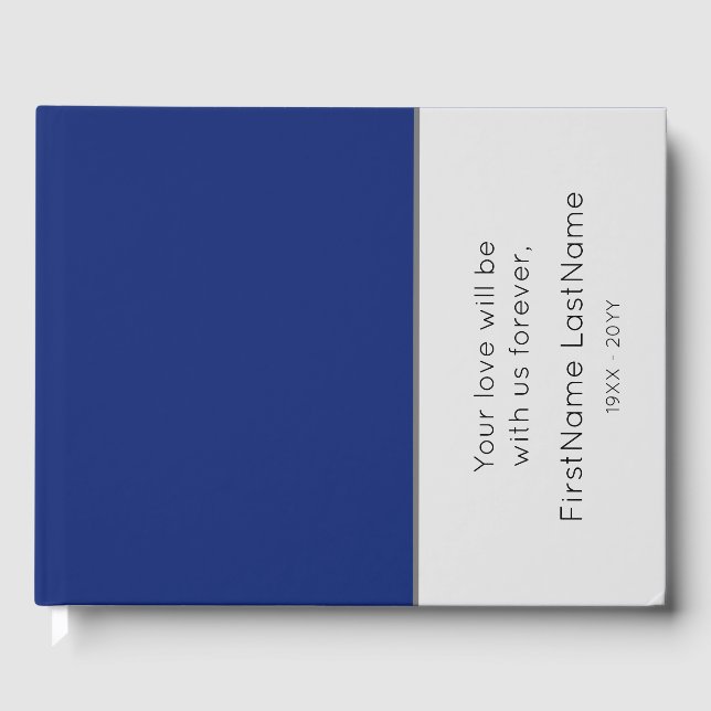 Sleek, Minimal Wake Service Guestbook (Front)