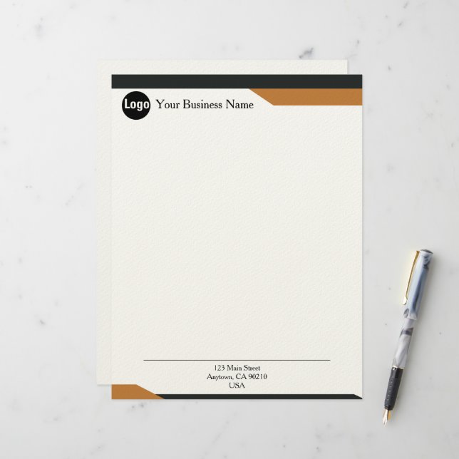Sleek Minimalist Corporate Letterhead for Modern (Front/Back In Situ)