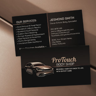 Sleek Modern Auto Body Work Business Card
