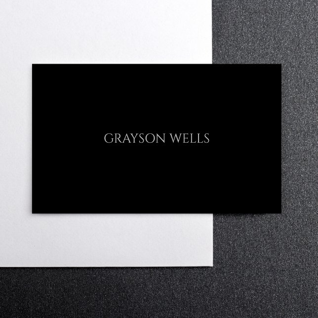 Sleek Modern Black and Grey High Quality Business Card (Sleek Modern Black and Grey Professional Business Card)