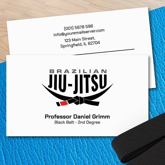 Sleek modern Brazilian Jiu-Jitsu Professor  Business Card (Creator Uploaded)