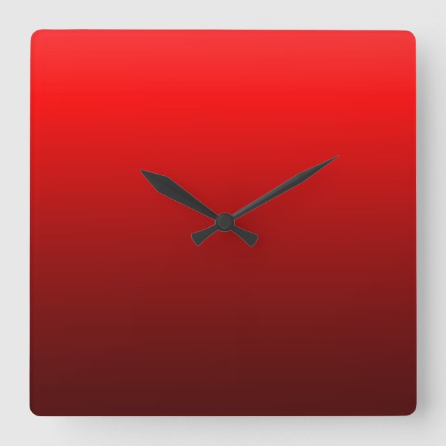 Sleek Modern Crimson Red Wall Clocks (Front)