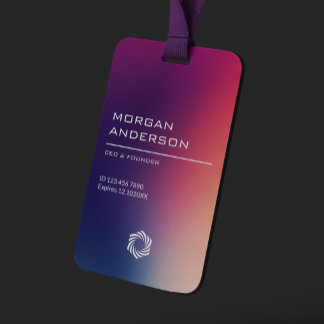 Sleek modern  gradient ombre professional ID badge