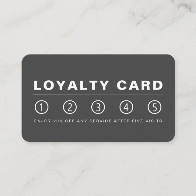 Sleek Modern - Gray & White - Loyalty Card (Front)