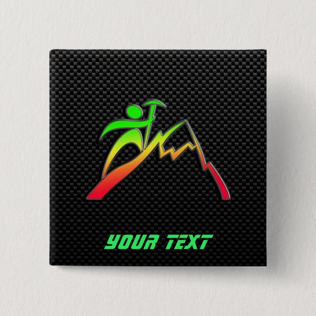 Sleek Mountain Climbing 15 Cm Square Badge (Front)