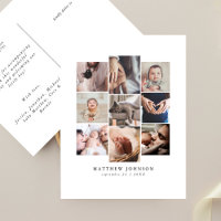 Sleek Multi Photo Minimal Baby Birth Annoucement