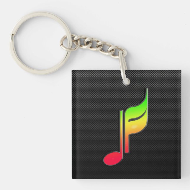 Sleek Music Note Key Ring (Front)
