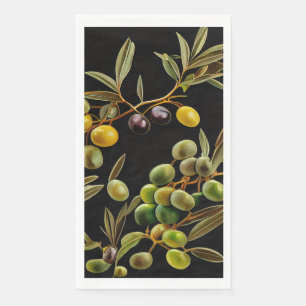 Sleek Olive Branch Paper Napkin