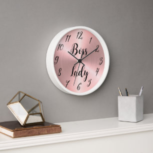  Sleek Ombre Pink Boss Lady  Clock