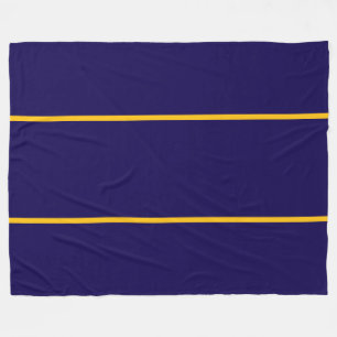 Sleek Optional Text Golden Orange Navy Stripes  Fleece Blanket