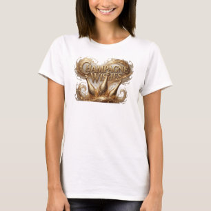 Sleek Orange CHAMPAGNE WISHES Text Design T-Shirt