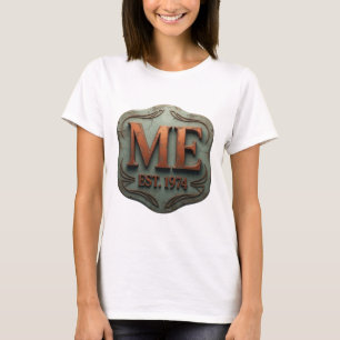 Sleek Orange ME EST 1974 Custom Design T-Shirt
