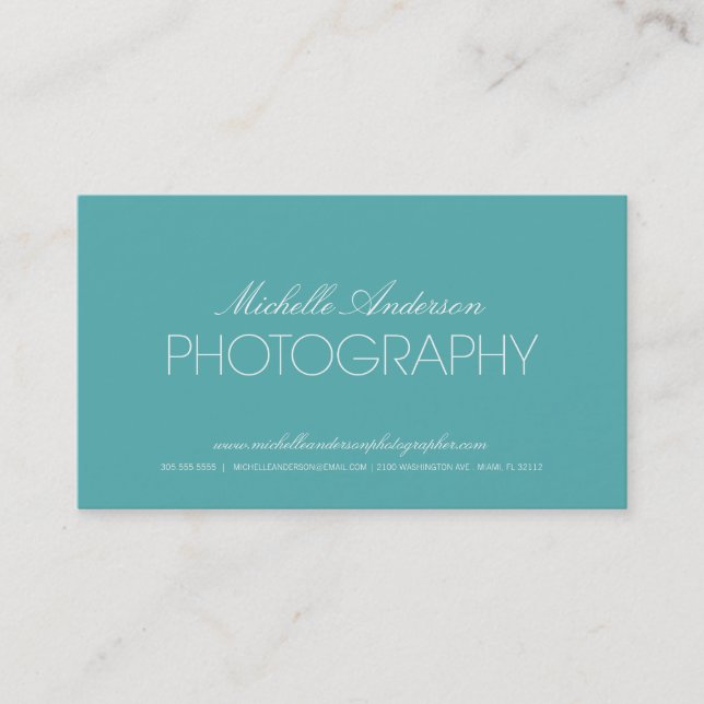 SLEEK PHOTOGRAPHER | PHOTOGRAPHY BUSINESS CARD (Front)