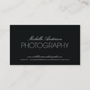 SLEEK PHOTOGRAPHER PHOTOGRAPHY BUSINESS CARD