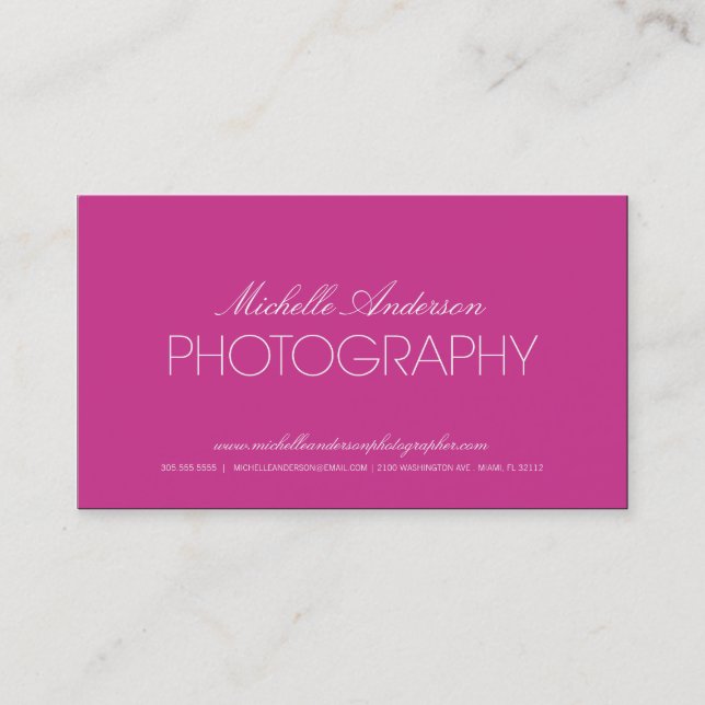 SLEEK PHOTOGRAPHER | PHOTOGRAPHY BUSINESS CARD (Front)
