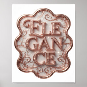 Sleek Pink ELEGANCE Graphic Design Poster