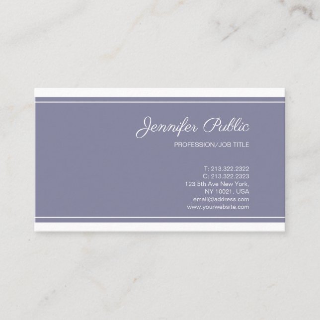 Sleek Plain Elegant Colour Professional Modern Chi Business Card (Front)