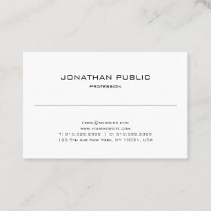 Sleek Plain Modern Elegant Design Professional Business Card