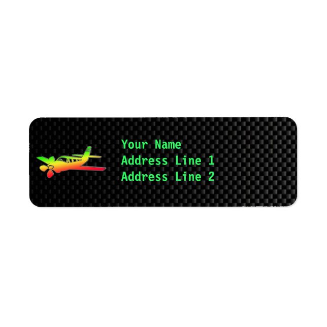 Sleek Plane Return Address Label (Front)