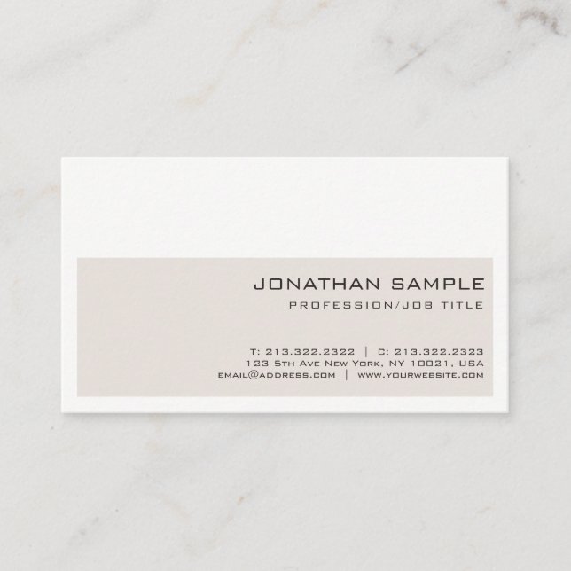 Sleek Professional Creative Elegant Colours Trendy Business Card (Front)