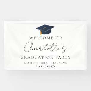 Sleek Professional Grad Hat Celebration Banner