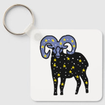 Sleek Ram Zodiac Keychain – Minimal Aries Animal