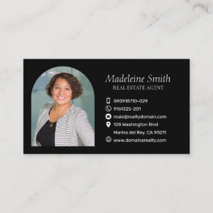 Sleek Real Estate Agent Black Professional Business Card