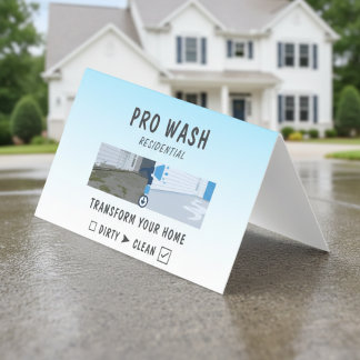 Sleek Residential Pressure Washing Before After Business Card