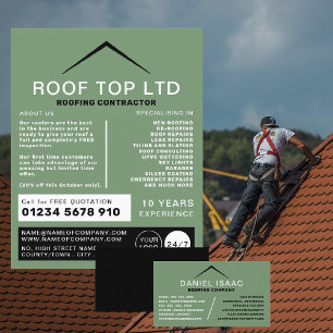 Sleek Roof, Roofer, Roofing Contractor Business Card