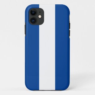 Sleek Royal Blue White Nautical Sailing Stripes iPhone 11 Case