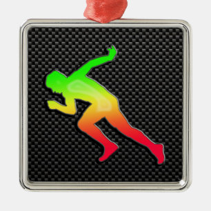 Sleek Running Metal Ornament